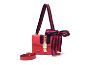 Andrya Shoulder bag with Top Handle; Red, Black, White
