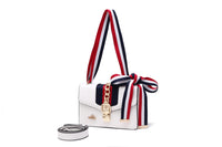 Andrya Shoulder bag with Top Handle; Red, Black, White