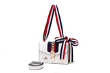 Andrya Shoulder bag with Top Handle; Red, Black, White