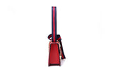 Andrya Shoulder bag with Top Handle; Red, Black, White