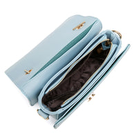 Andrya Fashionable Shoulder Bag and Purse; Blue, Pink & Black