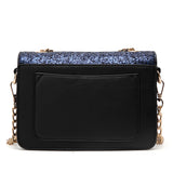 Andrya Fashionable Shoulder Bag and Purse; Blue, Pink & Black