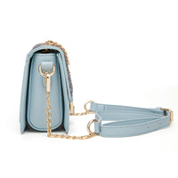Andrya Fashionable Shoulder Bag and Purse; Blue, Pink & Black