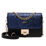 Andrya Fashionable Shoulder Bag and Purse; Blue, Pink & Black
