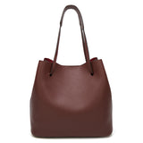 Andrya Tote Shoulder Bag with top handle and additional small bag; Blue & Burgundy