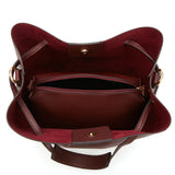 Andrya Tote Shoulder Bag with top handle and additional small bag; Blue & Burgundy