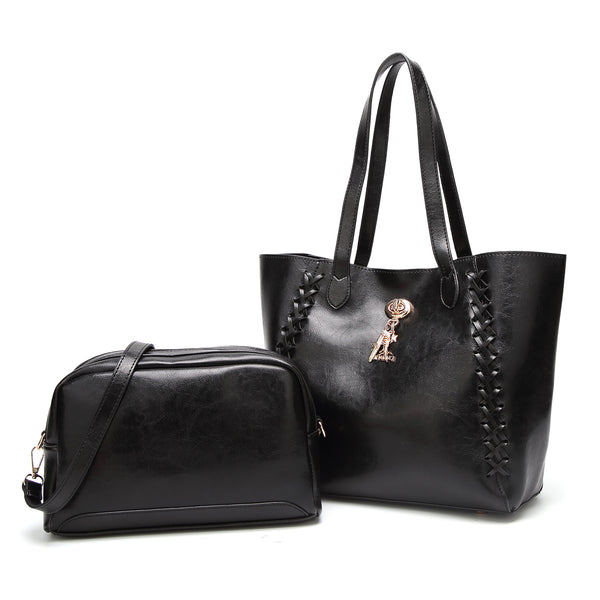 Andrya Shoulder bag with an additional small bag; Black