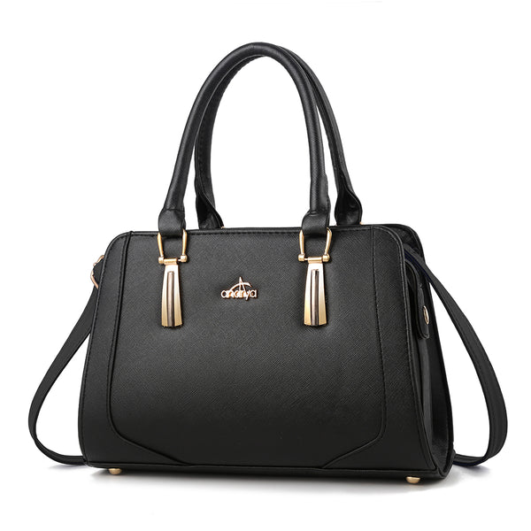 Andrya Cross Body Shoulder bag with Top Handle; Black, Blue and Red