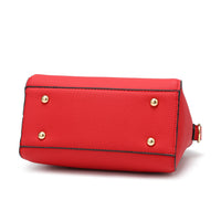 Andrya  Cross Body Shoulder Bag with Metal Top Handle; Pink, Red & Black
