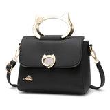 Andrya  Cross Body Shoulder Bag with Metal Top Handle; Pink, Red & Black
