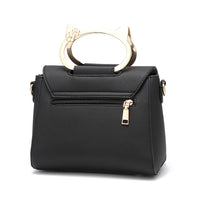 Andrya  Cross Body Shoulder Bag with Metal Top Handle; Pink, Red & Black
