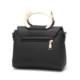 Andrya  Cross Body Shoulder Bag with Metal Top Handle; Pink, Red & Black