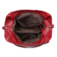 Andrya Soft Leather Cross Body Shoulder bag with Top Handle; Red, Blue.