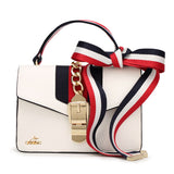 Andrya Shoulder bag with Top Handle; Red, Black, White