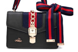 Andrya Shoulder bag with Top Handle; Red, Black, White